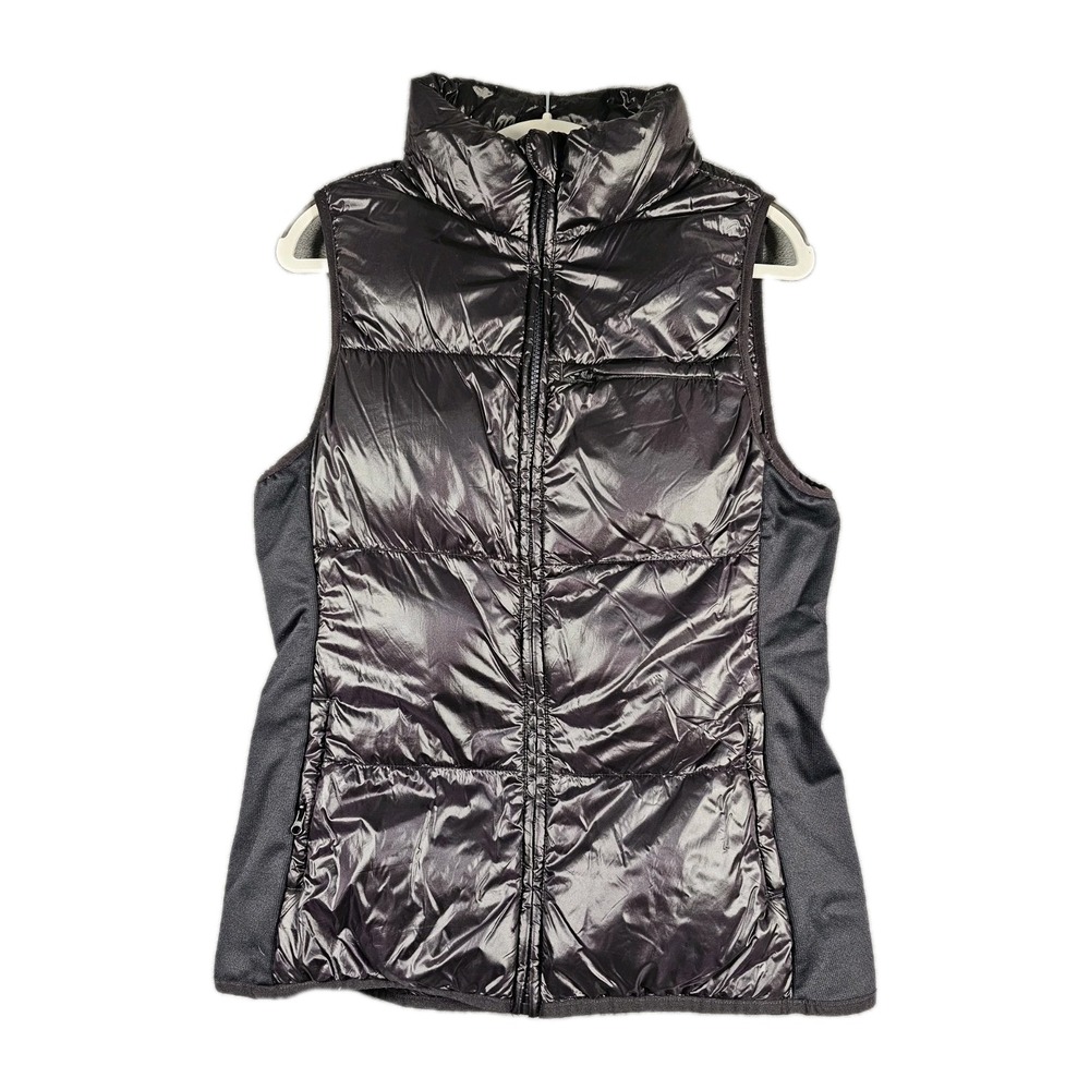 Fabletics Women's Quilted Puffer Vest Black Full Zip Stretch Panels Medium